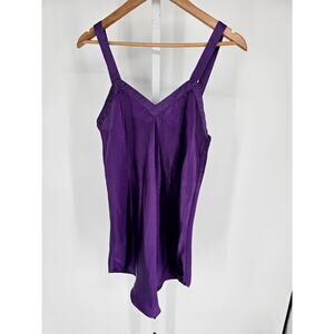 VTG 90s Partners by Mervyns Womens Sz M Purple Satin Nightgown Sleeveless